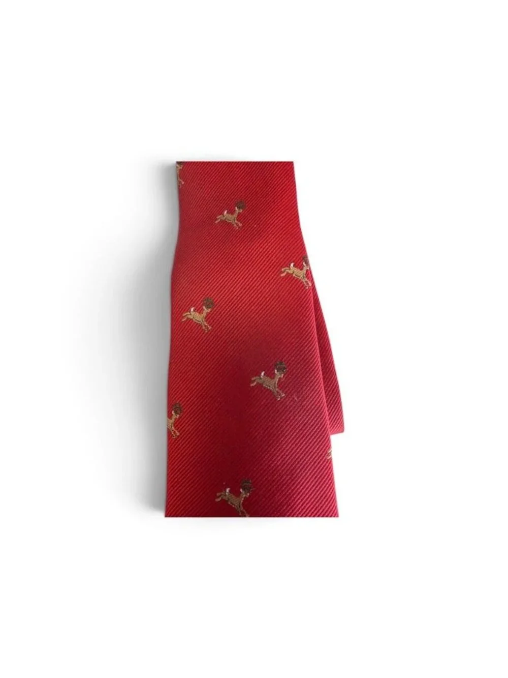 Crrewcuts Silk Red Tie with Reindeer Design